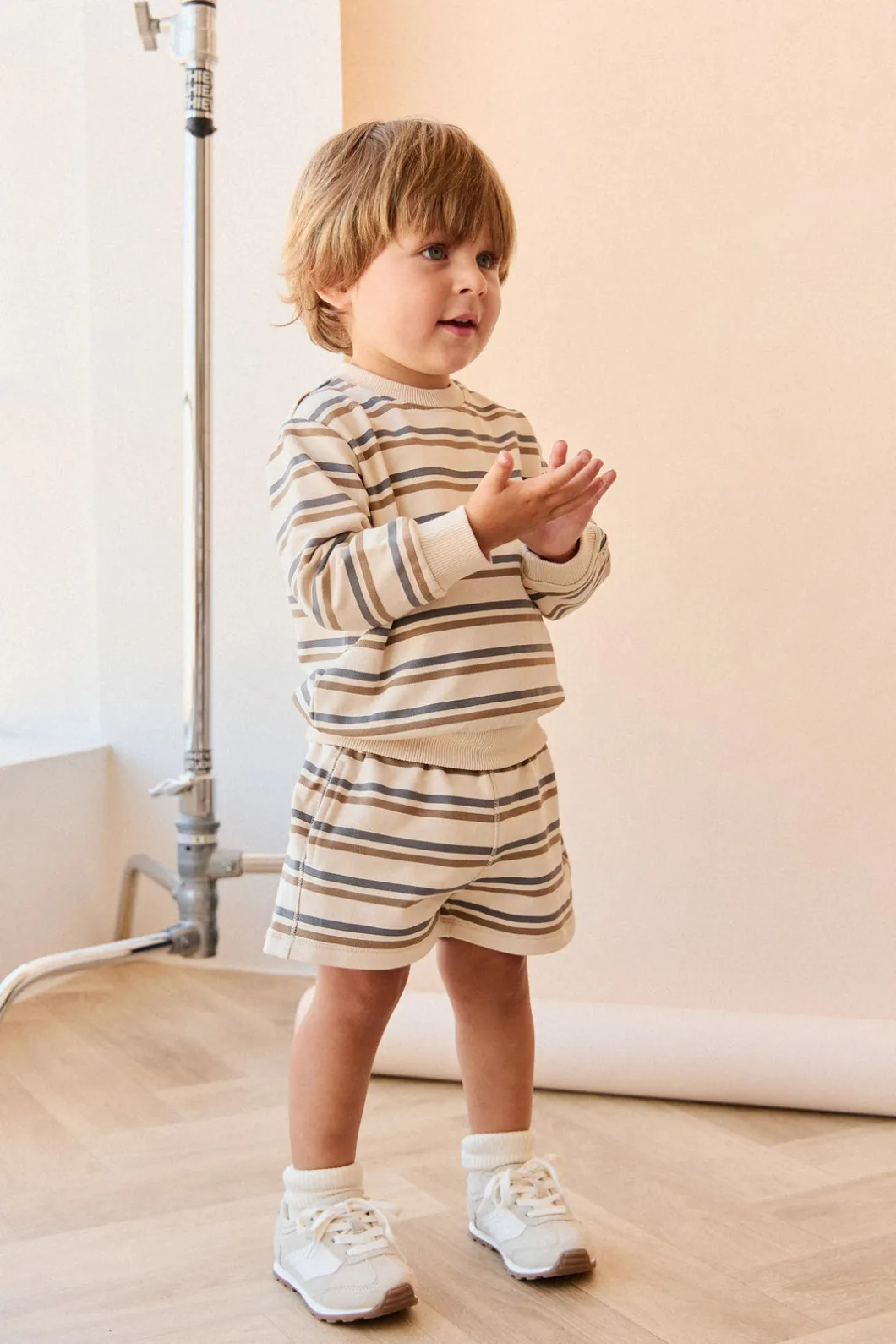 Organic Cotton Jalen Oversized Jumper - Raynor Stripe North Sea