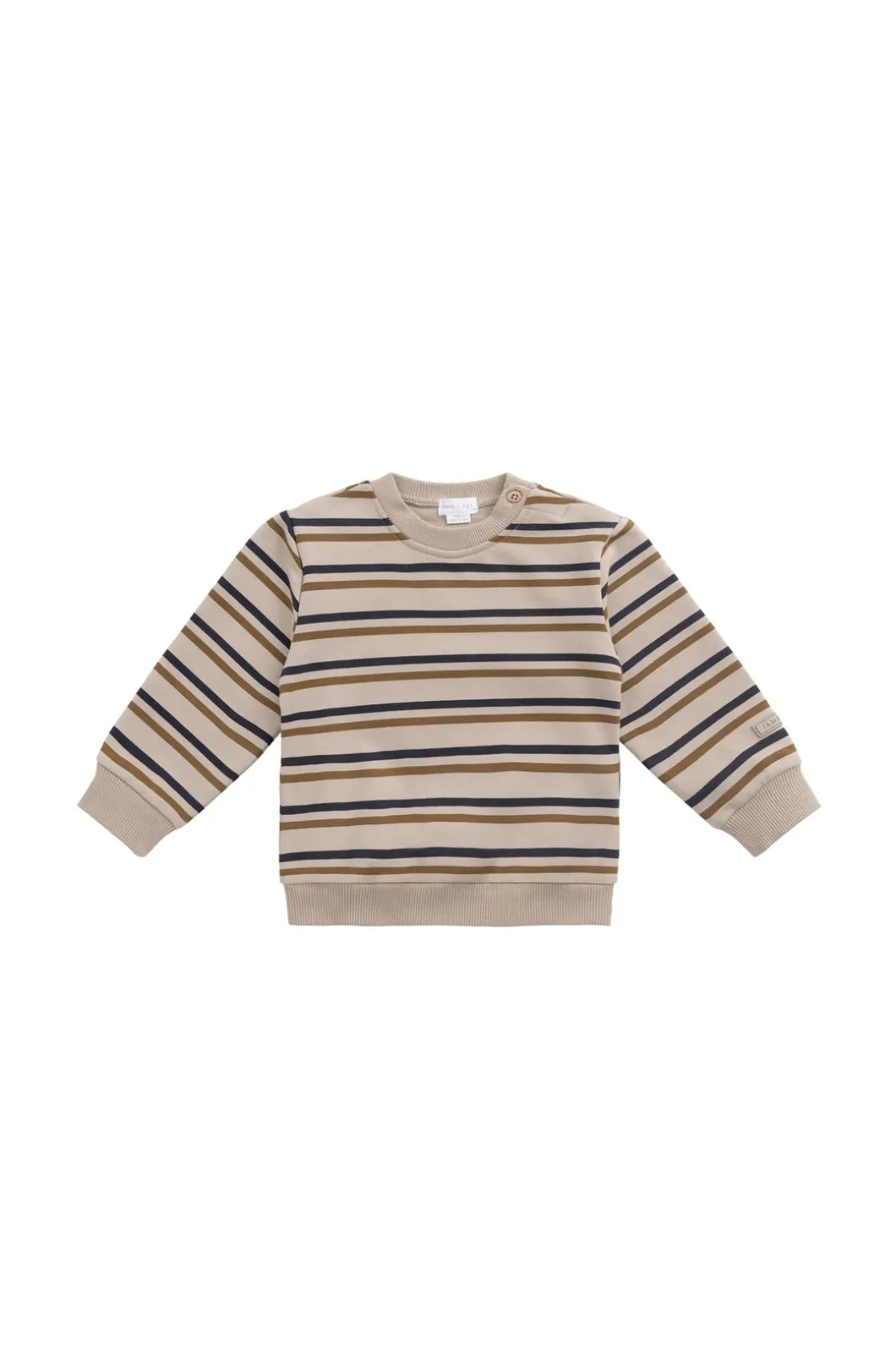 Organic Cotton Jalen Oversized Jumper - Raynor Stripe Pale Khaki