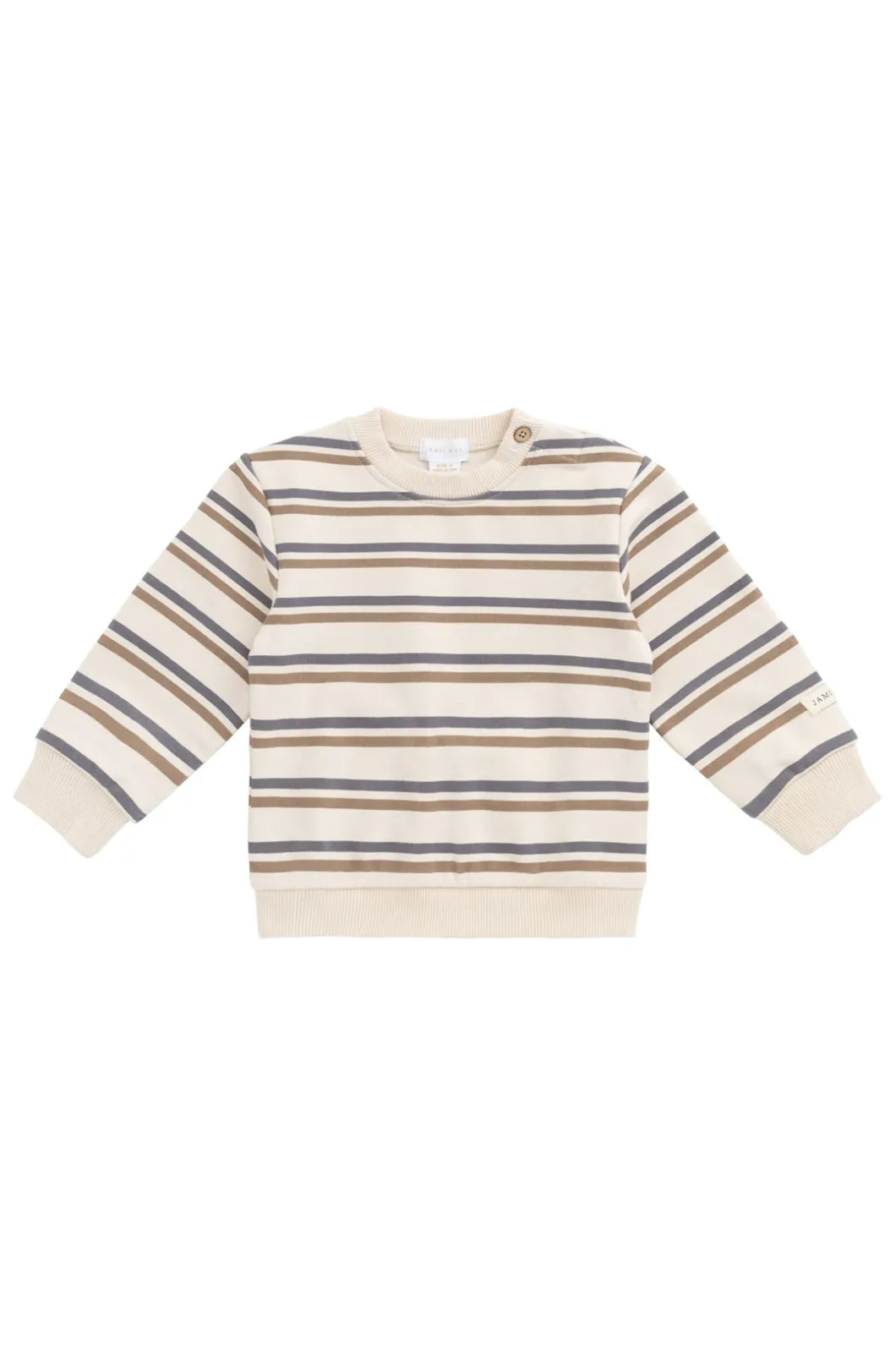 Organic Cotton Jalen Oversized Jumper - Raynor Stripe North Sea
