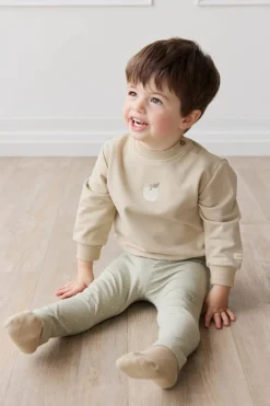 Organic Cotton Jalen Oversized Jumper - Biscuit Fresh Apple