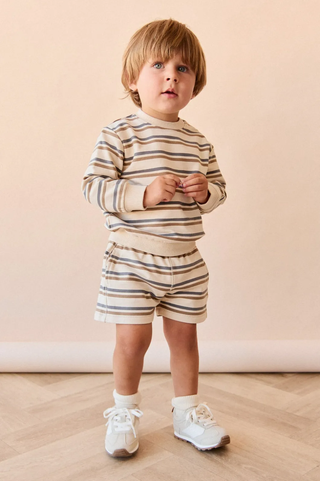 Organic Cotton Jalen Oversized Jumper - Raynor Stripe North Sea