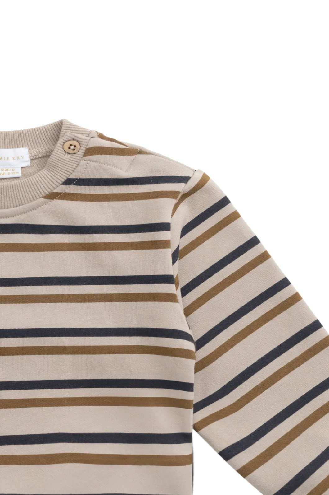 Organic Cotton Jalen Oversized Jumper - Raynor Stripe Pale Khaki