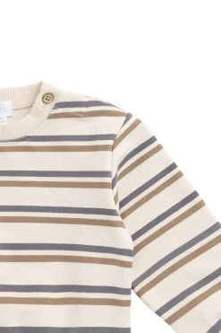 Organic Cotton Jalen Oversized Jumper - Raynor Stripe North Sea