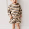 Organic Cotton Jalen Short - Raynor Stripe Pale Khaki