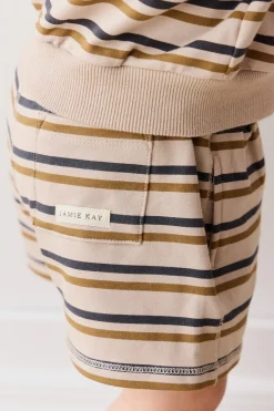 Organic Cotton Jalen Short - Raynor Stripe Pale Khaki