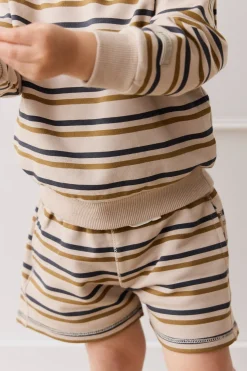 Organic Cotton Jalen Short - Raynor Stripe Pale Khaki