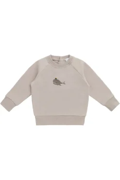 Organic Cotton Jermaine Sweatshirt - Hazy Taupe Whale