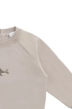 Organic Cotton Jermaine Sweatshirt - Hazy Taupe Whale