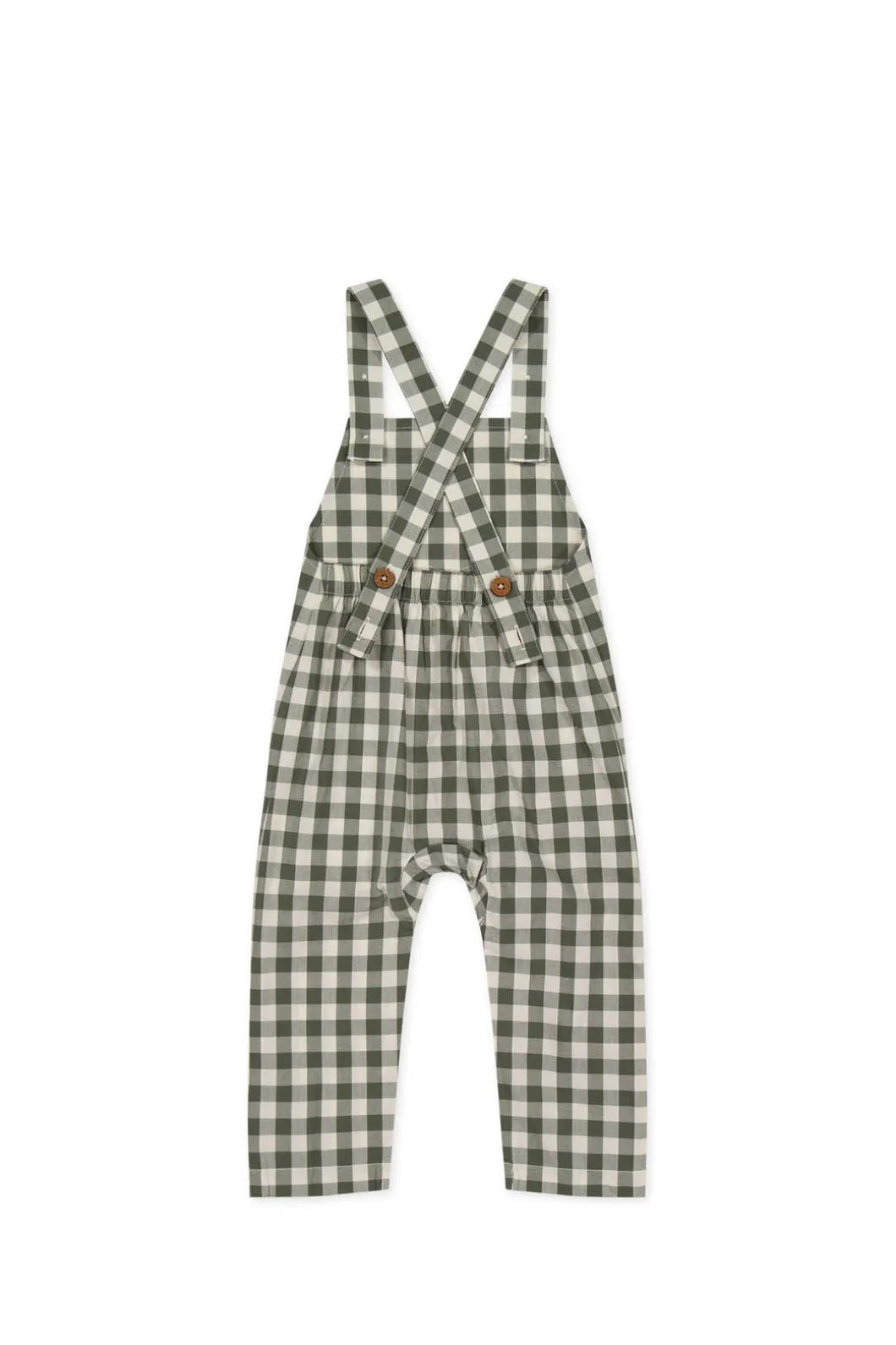 Organic Cotton Kingston Overall - Gingham Grape Leaf