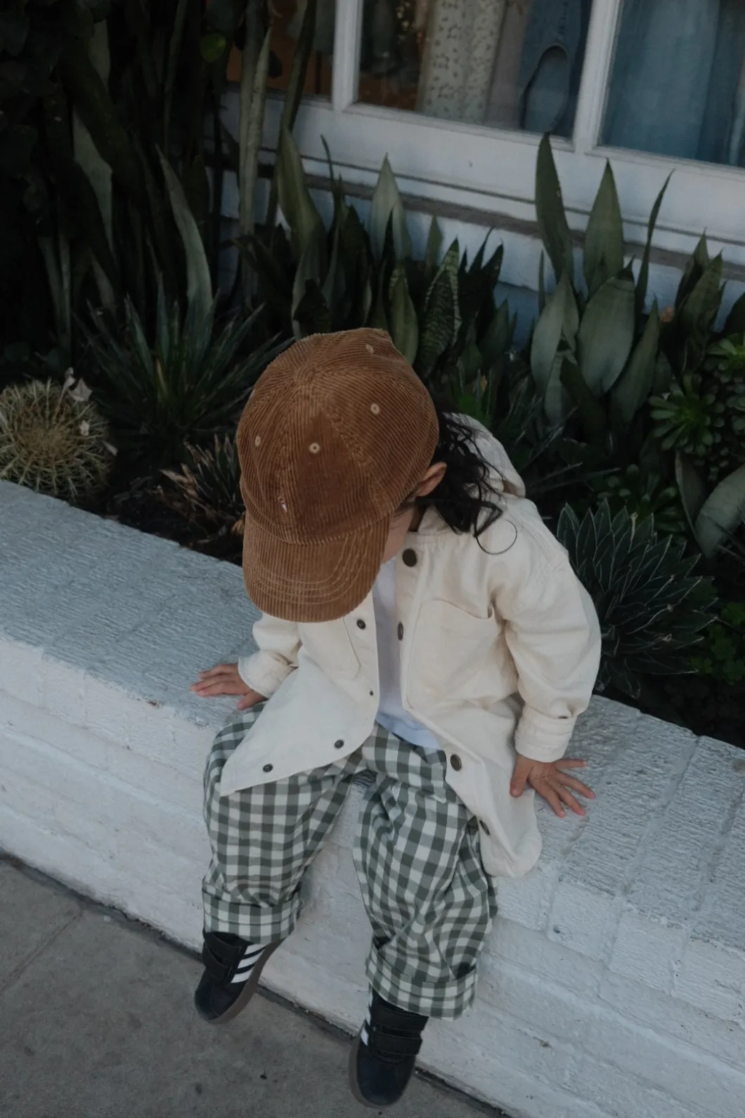 Organic Cotton Kingston Pant - Gingham Grape Leaf