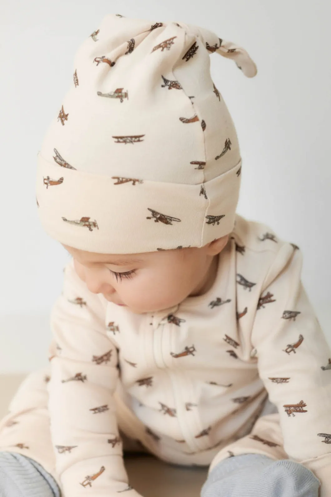 Organic Cotton Knot Beanie - Avion Shell