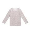 Organic Cotton Long Sleeve Top - Amber Floral Lilac Ash