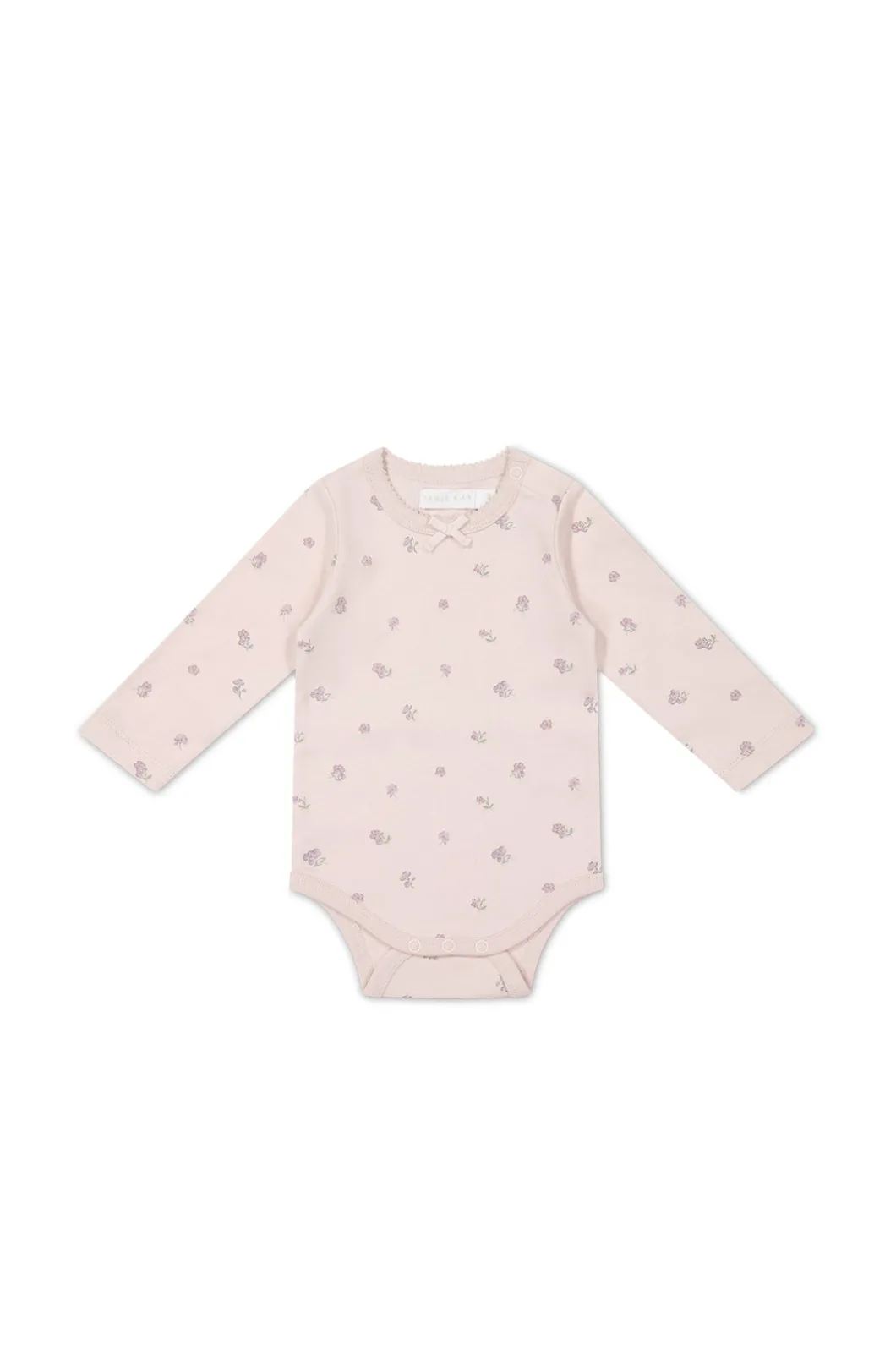 Organic Cotton Long Sleeve Bodysuit - Meredith Violet