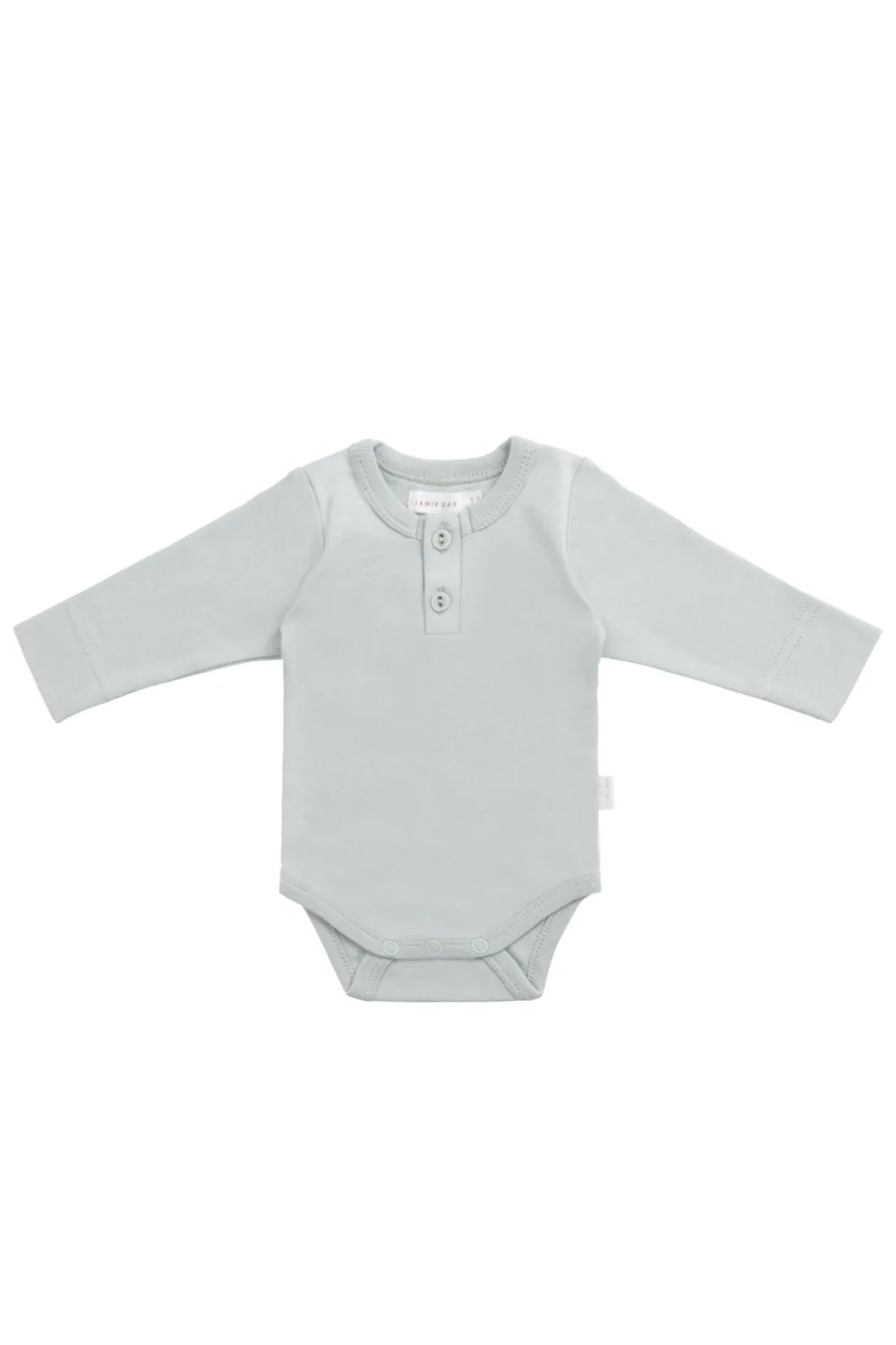 Organic Cotton Long Sleeve Bodysuit - Mineral