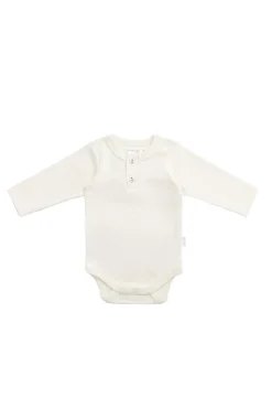 Organic Cotton Long Sleeve Bodysuit - Buttermilk