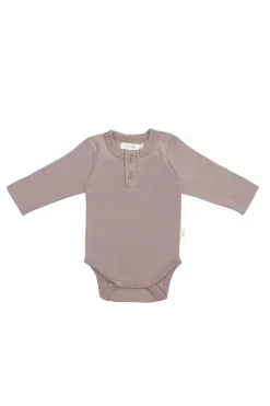 Organic Cotton Long Sleeve Bodysuit - Softest Mauve