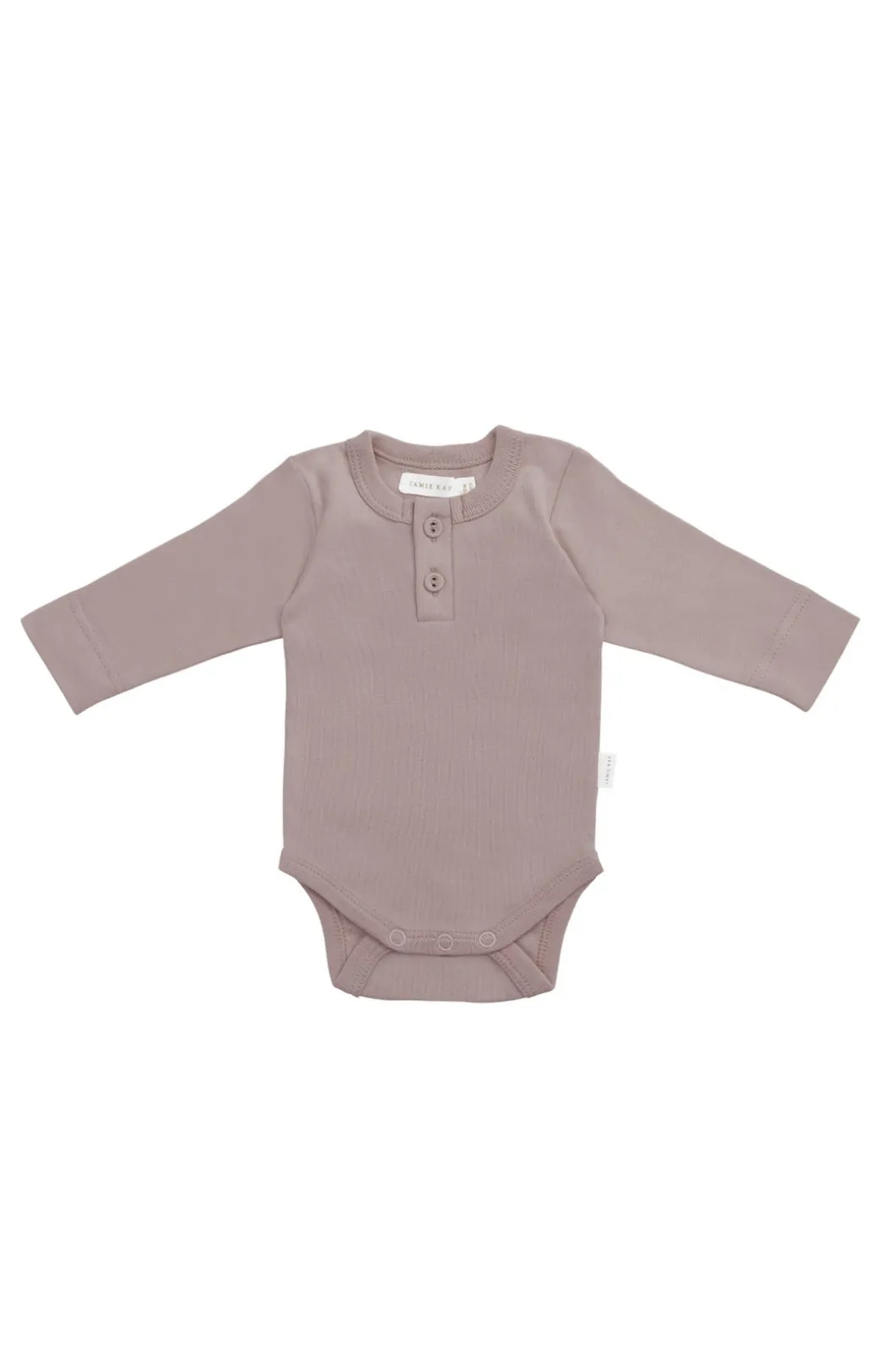 Organic Cotton Long Sleeve Bodysuit - Softest Mauve