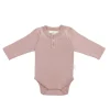 Organic Cotton Long Sleeve Bodysuit - Powder Pink