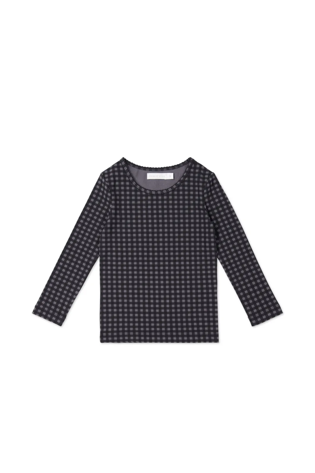Organic Cotton Long Sleeve Top - Gingham Night
