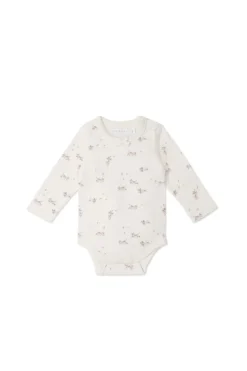 Organic Cotton Long Sleeve Bodysuit - Playful Kittens