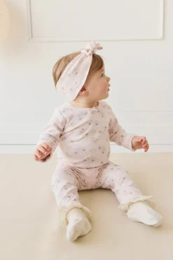 Organic Cotton Long Sleeve Bodysuit - Sweet Pea Floral
