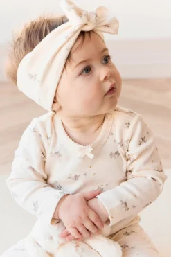 Organic Cotton Long Sleeve Bodysuit - Playful Kittens
