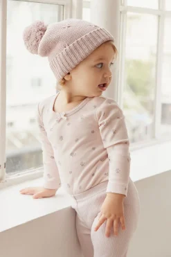 Organic Cotton Long Sleeve Bodysuit - Meredith Violet
