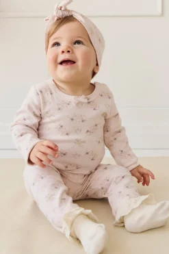 Organic Cotton Long Sleeve Bodysuit - Sweet Pea Floral