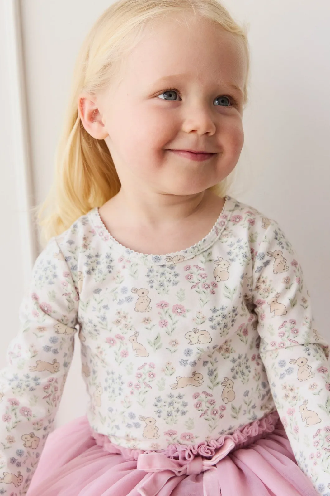 Organic Cotton Long Sleeve Top - Penny's Egg Hunt Parisian Pink
