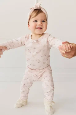 Organic Cotton Long Sleeve Bodysuit - Sweet Pea Floral