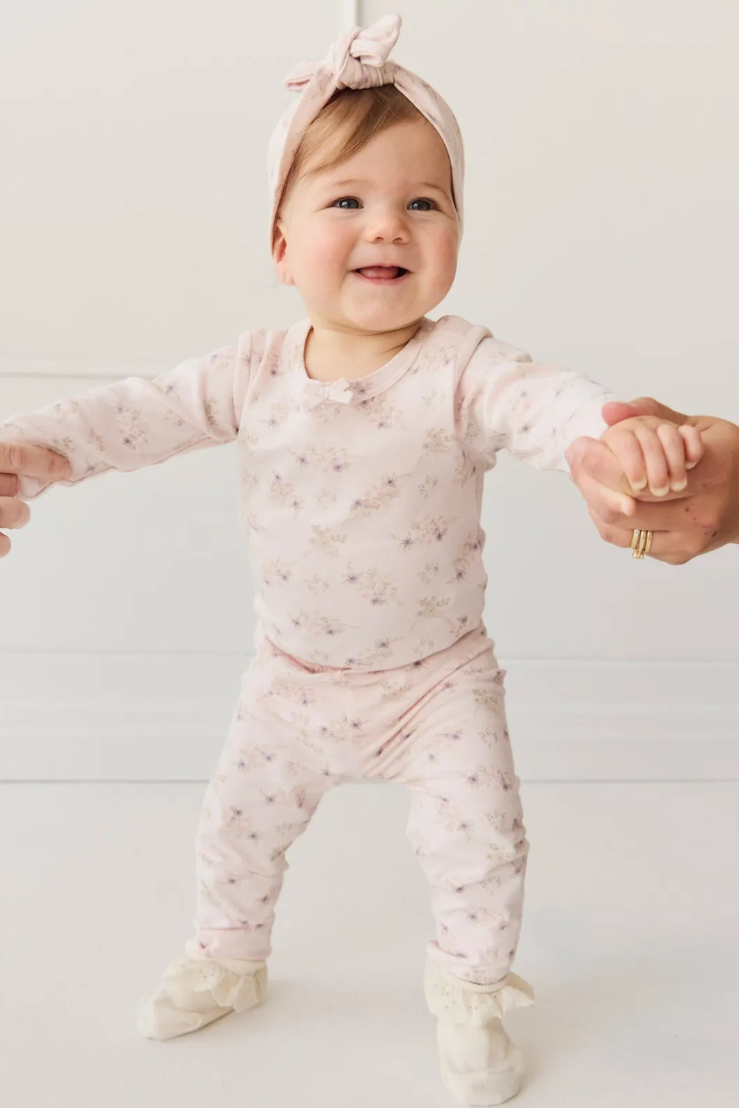 Organic Cotton Long Sleeve Bodysuit - Sweet Pea Floral