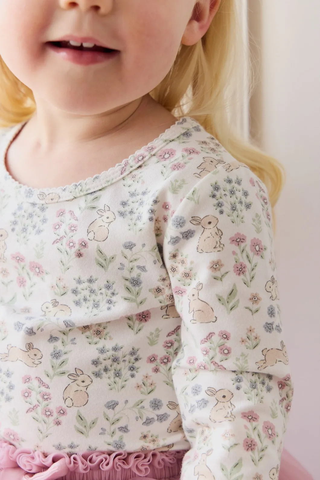 Organic Cotton Long Sleeve Top - Penny's Egg Hunt Parisian Pink