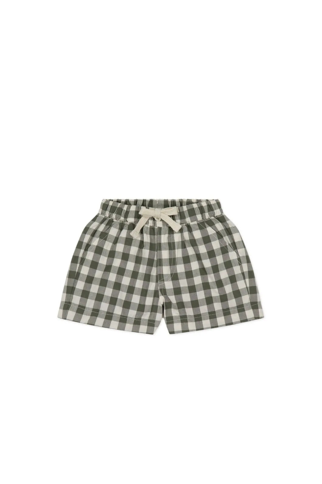 Organic Cotton Louis Short - Gingham Grape Leaf