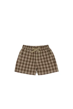 Organic Cotton Louis Short - Gingham Shitake