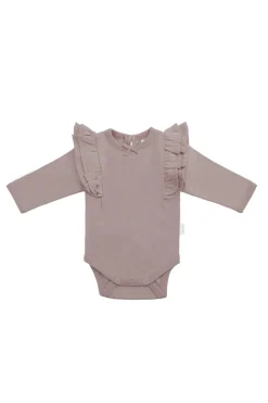 Organic Cotton Maddie Long Sleeve Bodysuit - Softest Mauve