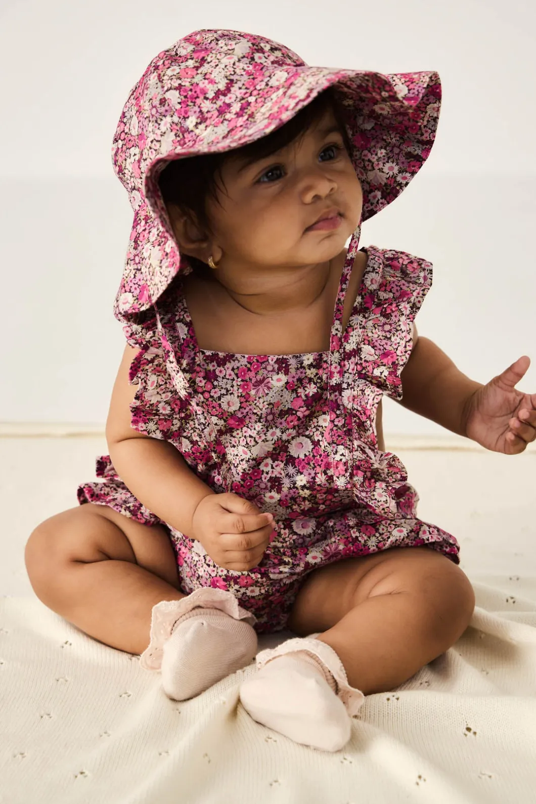 Organic Cotton Madeline Playsuit - Garden Print