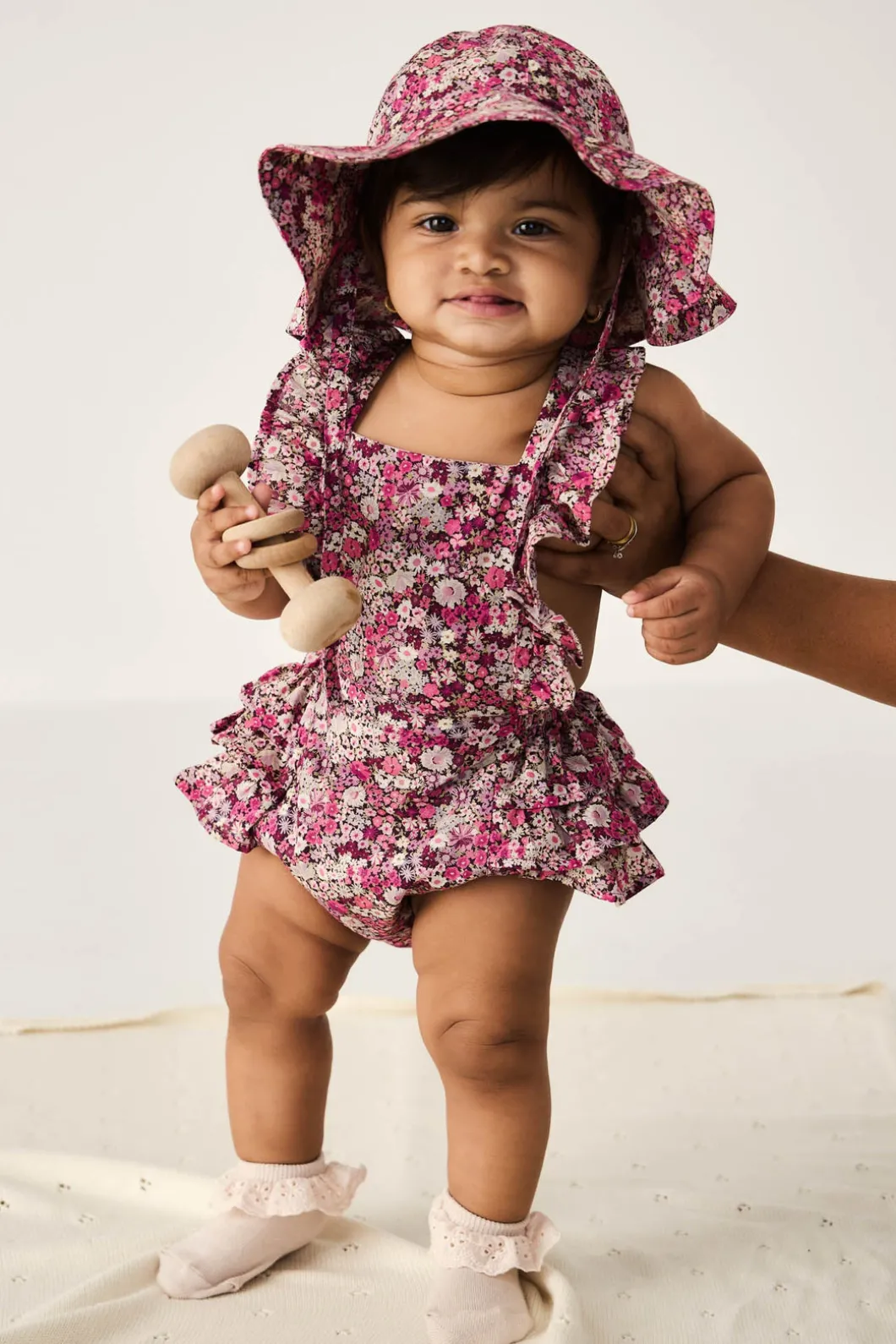 Organic Cotton Madeline Playsuit - Garden Print