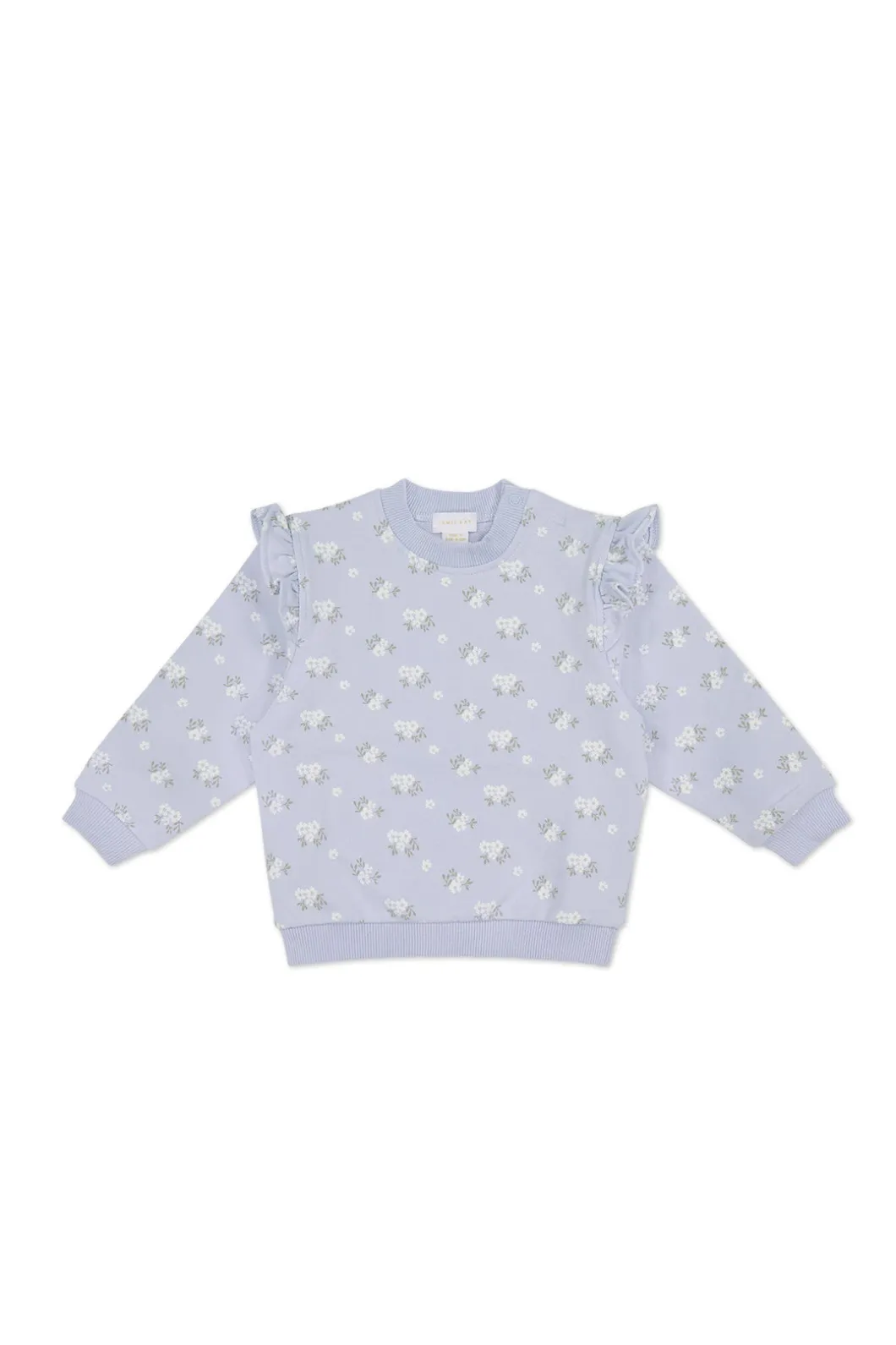 Organic Cotton Maple Sweatshirt - Rose Floral Smoke