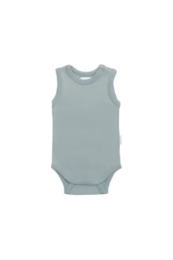 Organic Cotton Marlo Sleeveless Bodysuit - Pond