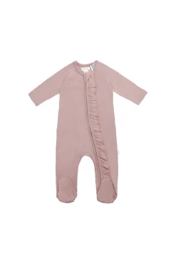 Organic Cotton Melanie Zip Onepiece - Powder Pink