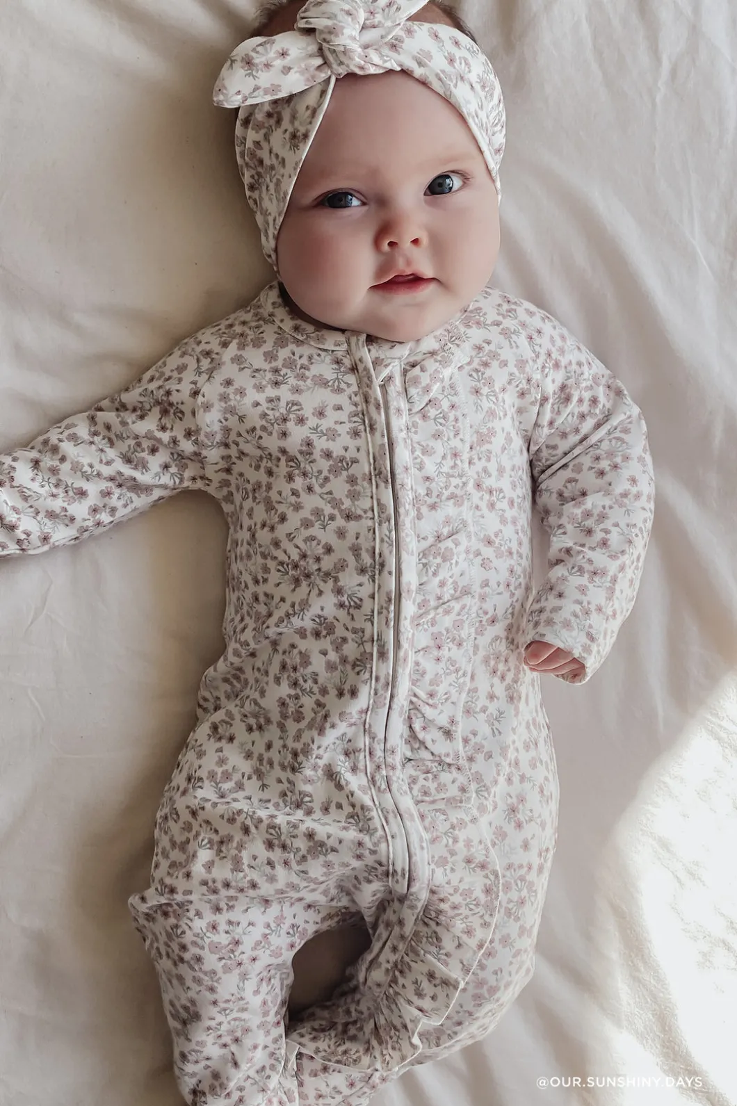 Organic Cotton Melanie Zip Onepiece - Posy Floral