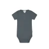 Organic Cotton Modal Darcy Rib Tee Bodysuit - Smoke