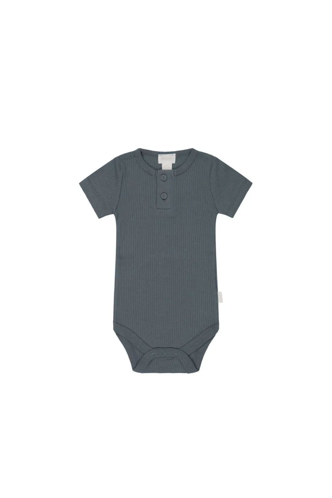 Organic Cotton Modal Darcy Rib Tee Bodysuit - Smoke