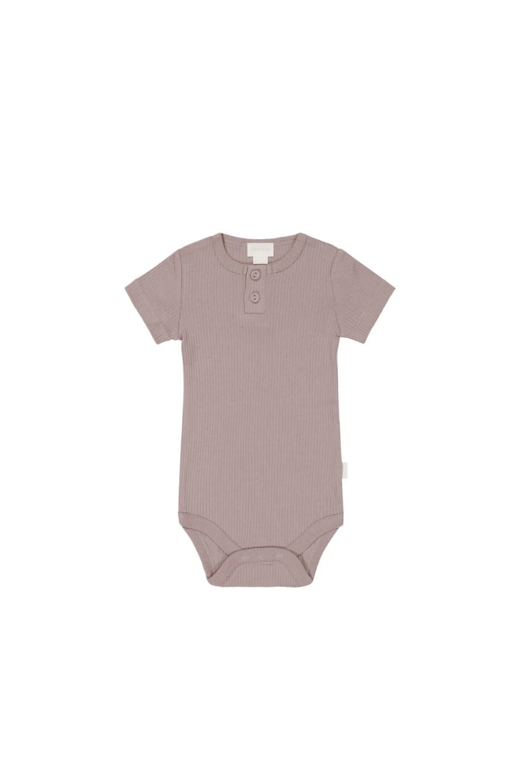 Organic Cotton Modal Darcy Rib Tee Bodysuit - Mauve Shadow