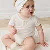Organic Cotton Modal Darcy Rib Tee Bodysuit - Milk