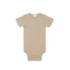 Organic Cotton Modal Darcy Rib Tee Bodysuit - Fawn