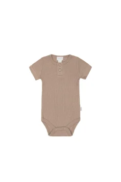 Organic Cotton Modal Darcy Rib Tee Bodysuit - Mountain