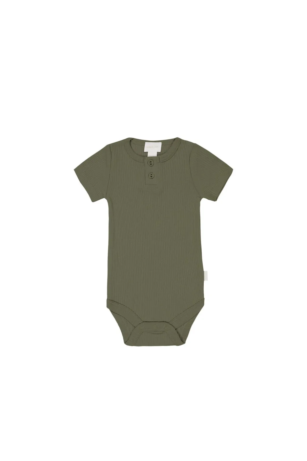 Organic Cotton Modal Darcy Rib Tee Bodysuit - Sicilian Olive