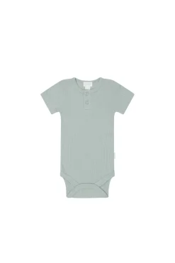 Organic Cotton Modal Darcy Rib Tee Bodysuit - Mineral