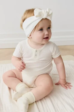 Organic Cotton Modal Darcy Rib Tee Bodysuit - Milk